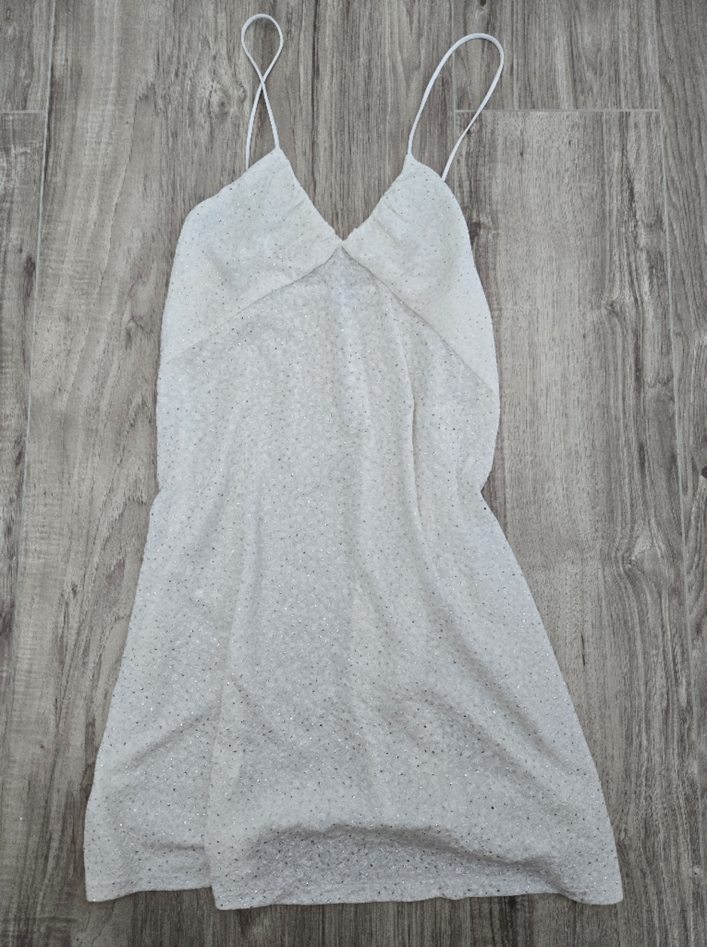 Zara White Sequin Slip Dress Size S